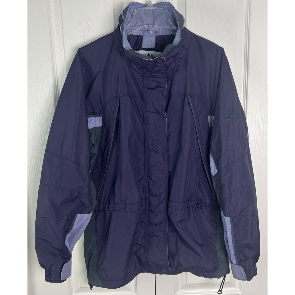 Vintage 90s Columbia Womens Purple Full Zip Jacket Sz Large Waterproof Lined E17